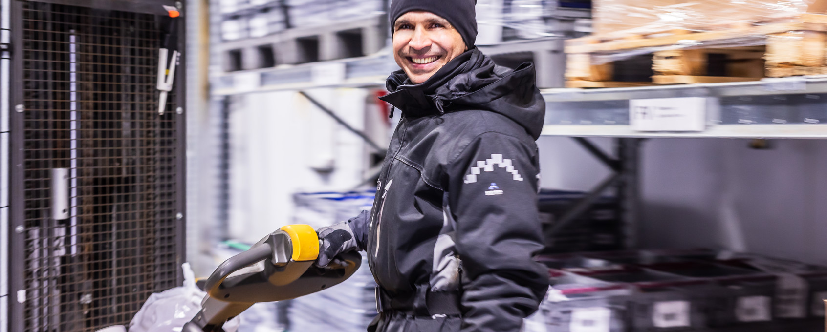 Employee working at the storage facility