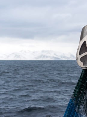 Utsikt fra båt utover havet