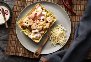 Laksetaco med chili og revet ost