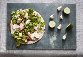 Wrap med pannestekt ørret med Q Drømmelett