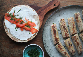 Lune lomper med røkelaks