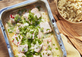 Ørret med kokosmelk, chili og lime